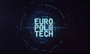 Napis Europoltech 2019 na ciemnym tle