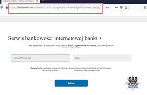 Zrzut ekranu strony. Napis: serwis bankowości internetowej banku