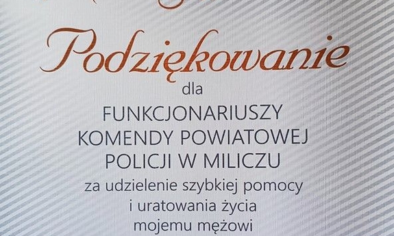 Podzi Kowanie Dla Milickich Policjant W Za Uratowanie Ycia Starszemu