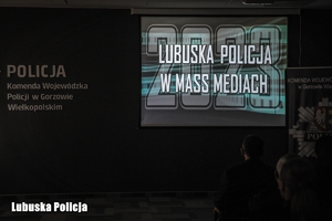 Prezentacja dotycząca Lubuskiej Policji w mass mediach na naradzie rocznej