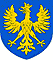 Herb województwa opolskiego: złoty orzeł na niebieskim polu.