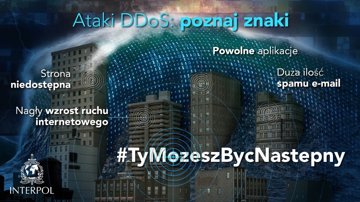grafika kampanii Ataki DDoS, uważaj bo #YouMayBeNext #TyMozeszBycNastepny