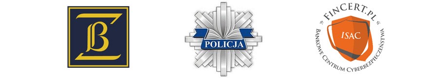 Banner z logotypami Policji, Związku Banków Polskich i Fincert.pl