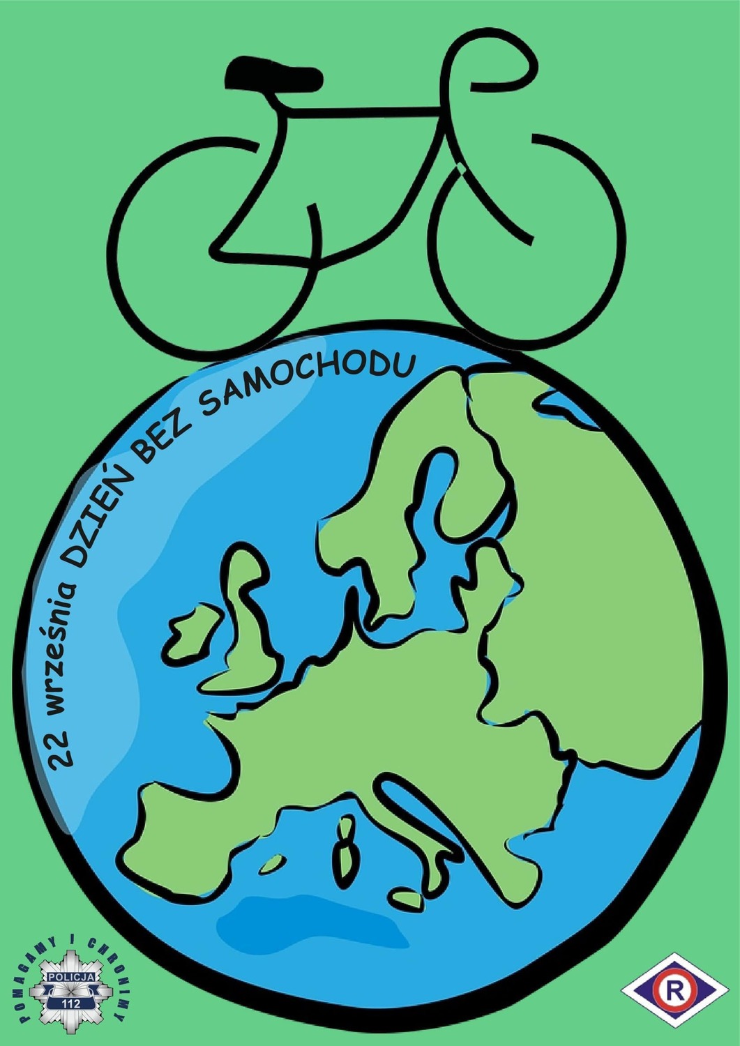 Plakat promujący Szień bez samochodu.