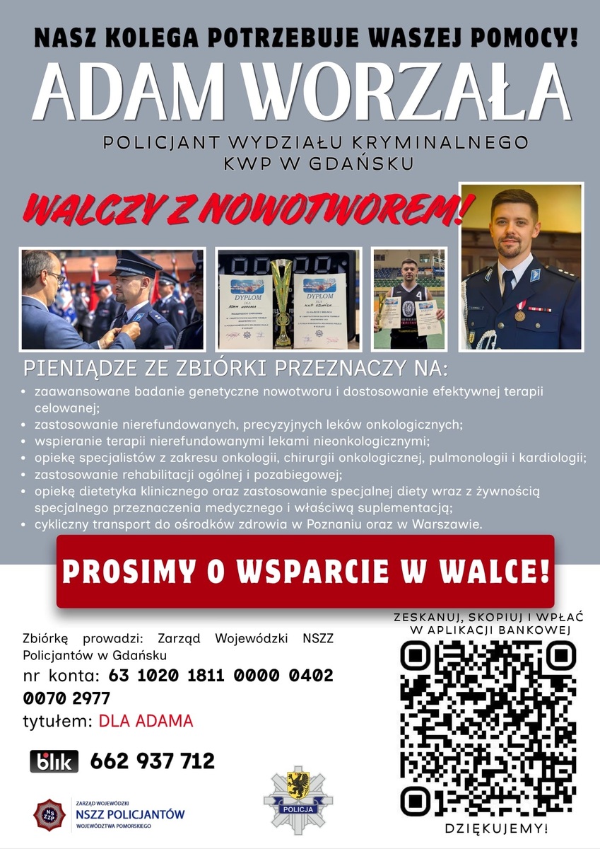 Plakat promujący zbiórkę.
