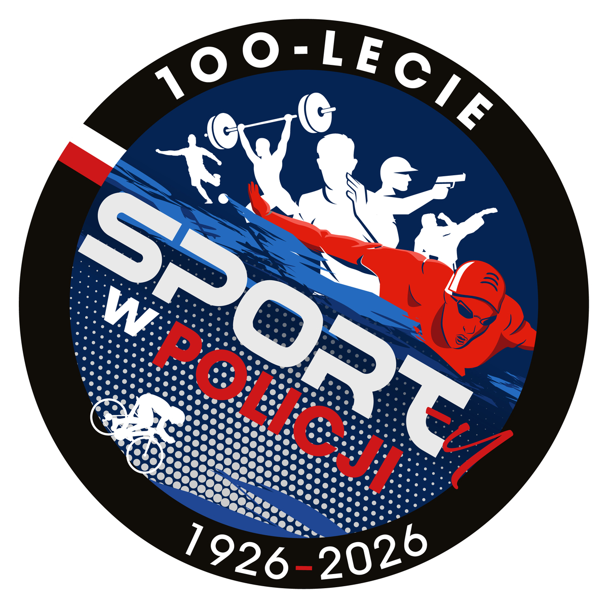 Logo 100-lecia sportu w Policji.