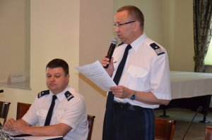 Zdjęcie przedstawia naradę kadry kierowniczej służby logistycznej Policji