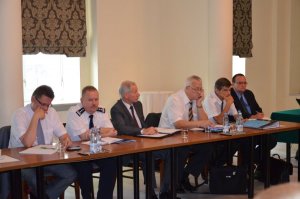 Zdjęcie przedstawia naradę kadry kierowniczej służby logistycznej Policji