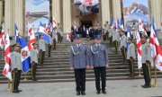 Z-ca Komendanta Głównego Policji  i Dyrektor Gabinetu Komendanta Głównego Policji na święcie Policji w Gruzji