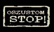 Napis "Oszustom Stop!"