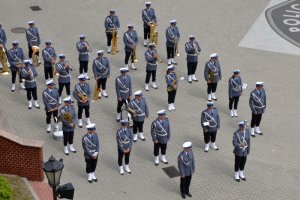 Uroczystość uświetniła orkiestra reprezentacyjna komendy wojewódzkiej Policji we Wrocławiu