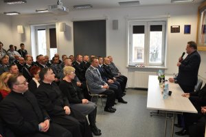 odprawa służbowa w Komendzie Powiatowej Policji w Kolnie