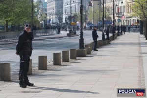 Policyjne zabezpieczenie na Krakowskim Przedmieściu