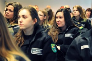 Lekcja historii o Zbrodni Katyńskiej w lubuskiej Policji - uczestnicy szkolenia