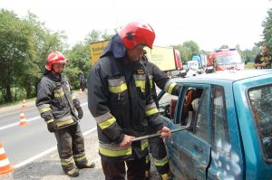 symulacja wypadku drogowego i akcji ratowniczej