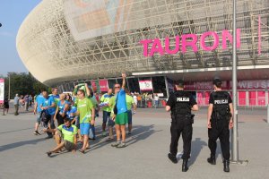 Krakowscy policjanci zabezpieczają Lotto Eurovolley Poland 2017