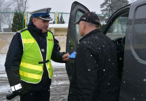 policjanci z Wydziału Ruchu Drogowego KWP zs. w Radomiu podczas akcji