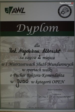 dyplom posterunkowej Magdaleny Albrecht