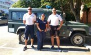 dwaj polscy policjanci z bułgarską policjantką