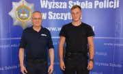 Bohaterski policjant przyjął gratulacje od Komendanta-Rektora WSPol