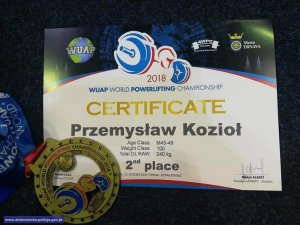 Podinspektor Przemysław Kozioł z legnickiej policji kolejny raz na podium Mistrzostw Świata w Trójboju Siłowym