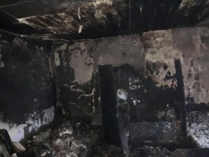 pomieszczenie zniszczone przez pożar