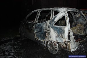 karoseria samochodu osobowego, który uległ spaleniu