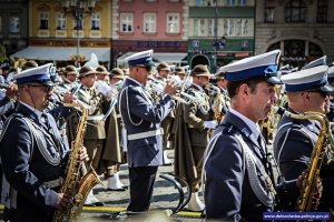 Orkiestra Komendy Wojewódzkiej Policji we Wrocławiu podczas wspólnego występu