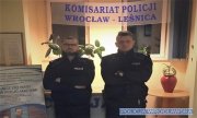 Funkcjonariusze KP Leśnica, którzy uratowali życie mężczyzny