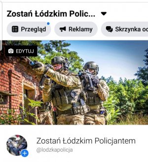 screen  profilu na Facebooku łódzkiej Policji: Zostań Łódzkim Policjantem