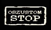 Logo z napisem Oszustom Stop