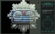Policyjna odznaka z napisem Oddział Prewencji Policji w Szczecinie