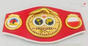 Pas mistrzowski boksu - haftowane trzy kółka ze wzorami