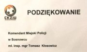 Fragment zdjęcia podziękowań dla Komendanta Miejskiego Policji w Sosnowcu mł. insp. Tomasz Kłosowicz