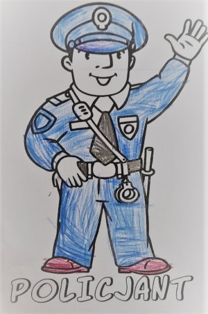 &quot;rysunek policjanta w niebieskim mundurze&quot;&gt;