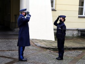 Komendant Stołeczny Policji i policjantka
