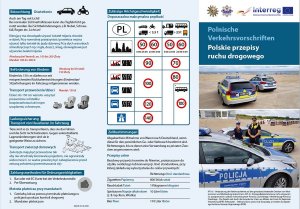 Ulotka z przepisami ruchu drogowego obowiązującymi na terytorium Polski