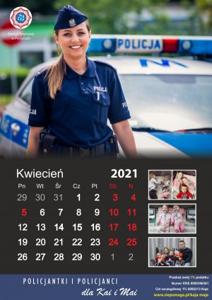 Policjantka na karcie kalendarza
