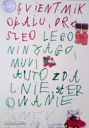 List napisany przez dziecko.
