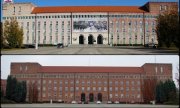 budynek Szkoły Policji w Pile przed i po remoncie