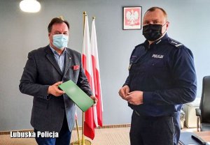 Komendant Wojewódzki Policji w Gorzowie Wielkopolskim z Konsultant do spraw Bezpieczeństwa