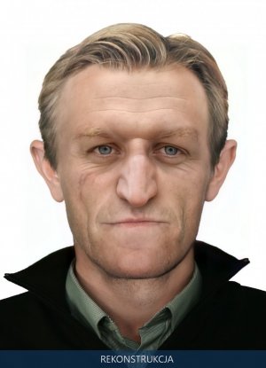 odtworzony wygląd mężczyzny którego zwłoki znaleziono w Wiśle w 2018