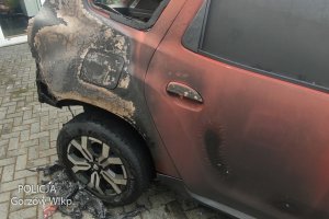 Spalony tył auta