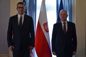 Komendant Główny Policji gen insp. Jarosław Szymczyk i Ambasador RP w USA Pan Piotr Wilczek