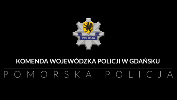 Policyjna gwiazda i napis Komenda Wojewódzka Policji w  Gdańsku