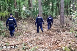 Policjanci poszukują osoby w lesie