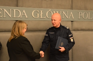 Komendant Główny Policji oraz Sekretarz Generalna TPD  Jolanta Szklarska