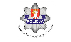 Zdjęcie przedstawia logo Policji na białym tle.