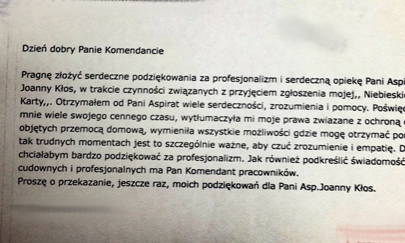 zdjęcie podziękowań