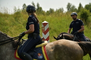 dwoje policjantów na koniach
